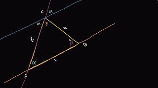 Bizonyítás: a háromszög belső szögeinek összege 180° | Geometria | Khan Academy magyar