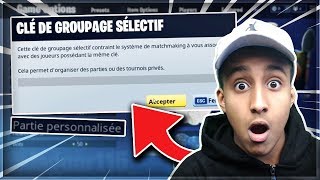 COMMENT AVOIR UNE *CLÉ* POUR FAIRE UNE PARTIE PERSONNALISÉ SUR FORTNITE !!