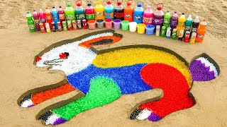 How to make Rainbow Rabbit with Orbeez Colorful, Big Coca Cola, Fanta, Soda Soft Drink and Mentos