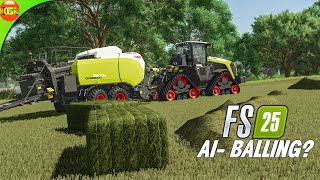 New Claas Xerion Making Grass Bales | Farming Simulator 25