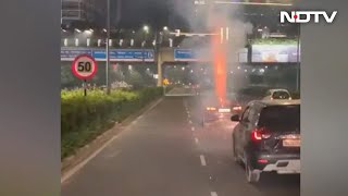 Video: Firecracker Show On Boot Of Moving Car In Gurugram Leads To Arrests