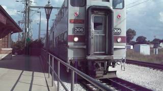 South Shore Line NICTD Bi-levels inbound arrive at Hegewisch, Chicago IL