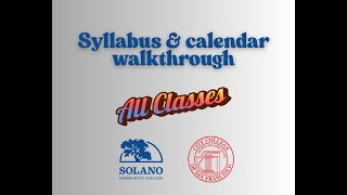 Syllabus and Calendar Walkthrough