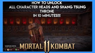 (PATCHED) MK11 -  HOW TO GET ALL CHARACTER HEADS AND SHANG TSUNGS THRONE!! Quick Krypt Glitch