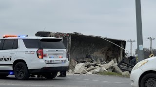 Big rig flips at Highway 90 intersection in west Bexar County