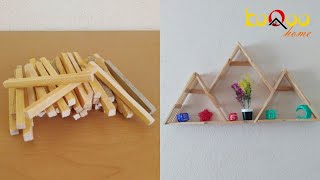 Cómo hacer una REPISA TRIANGULAR con palitos de madera | koQoo home