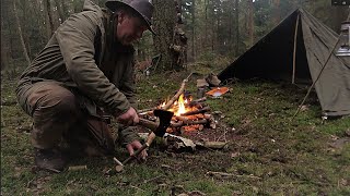 Solo Overnighter | Canvas Lavvu | Bushcraft Wild Camping