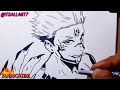 speed drawing sukuna drawing sukuna full body sukuna drawing easy