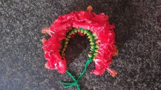 Hibiscus garland|| How to tie Hibiscus flowers|| Flower garland making