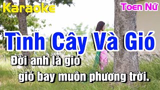 Tình Cây Và Gió karaoke Beat Gốc Toen Nữ | Sáng Tác: Băng Nhi