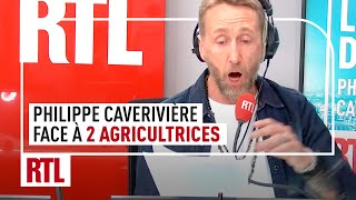 Philippe Caverivière face à 2 agricultrices