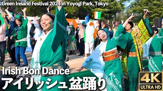 [4K]🇯🇵 Irish Bon Dance in Tokyo, Japan. Green Ireland Festival 2024.