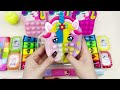 rainbow unicorn slime asmr 🌈🦄 colorful cubes satisfying mixing u0026 relaxing slime sounds