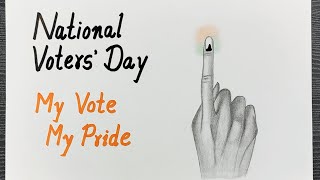 National Voters Day Drawing // Voter Awareness Drawing // Step By Step // Poster Making Ideas