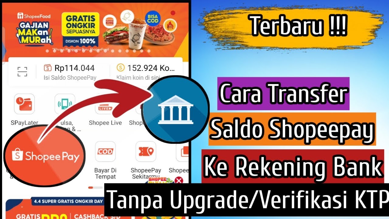 Cara Transfer Saldo Shopeepay Ke Rekening Bank Tanpa Upgrade / Tanpa ...