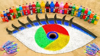 EXPERIMENT: How to make Rainbow Eye with Orbeez, Big Fanta, Coca-Cola vs Mentos & Popular Sodas