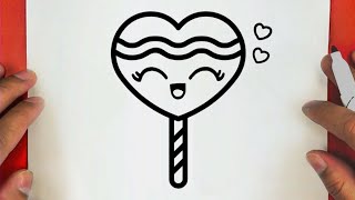 كيفية رسم مصاصة كيوت خطوة بخطوة / رسومات سهلة وجميلة / رسم سهل للمبتدئين || cute lollipop drawing