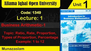 #AIOU #CODE :1349 UNIT#1 EXAMPLES:(1 to 12)  PART :1#Lecture:1