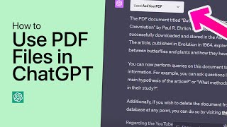 How To Work with PDF Files using ChatGPT - AskYourPDF Plugin