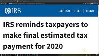 IRS reminds taxpayers to make final estimated tax payment for 2020