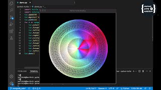Python Turtle Graphics Full source code | New graphics | multi colors designs #CodingWithKarthik