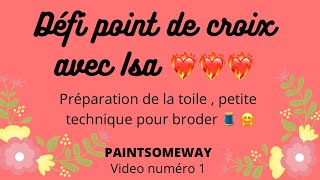 Défi point de croix avec Isa ❤️ Vidéo 1 (Toile PAINTSOMEWAY)