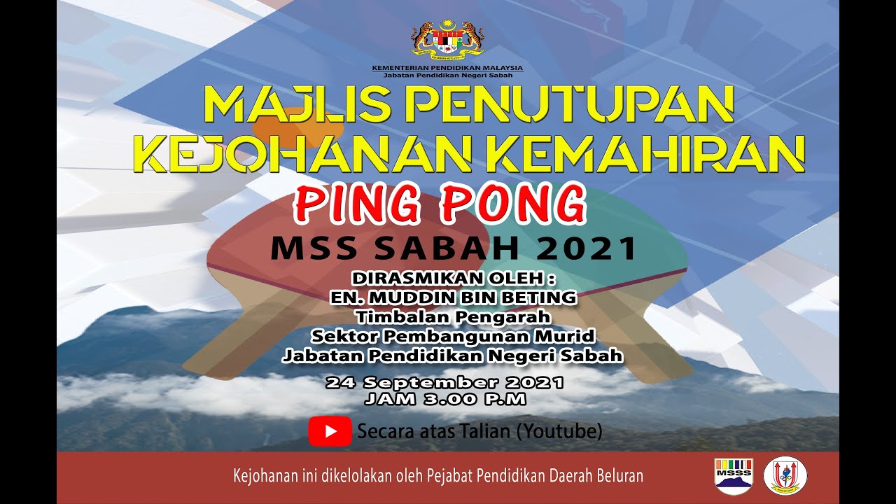 MAJLIS PENUTUPAN KEJOHANAN KEMAHIRAN PING PONG SECARA ATAS TALIAN MSS ...