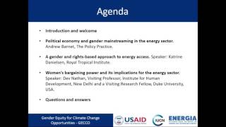 Political economy  A tool for addressing gender in the energy sector