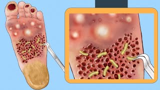 ASMR Maggot Infested Foot Removal | Treatment of Severely Injured Animation