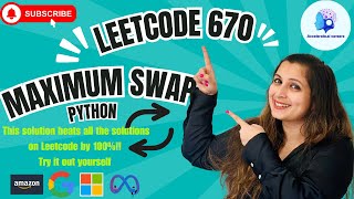 🔥Leetcode 670. Maximum Swap - Medium - Python #Faang interviews🥇 #leetcode #leetcodedailychallenge