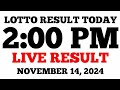 Lotto Result Today 2PM Draw November 14, 2024 PCSO LIVE Result