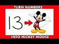 Must Watch ! How To Draw Mickey Mouse From Numbers 13 For Beginners