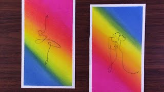 Easy Soft Pastels Drawing | Colour Combination | One Line Art | Romantic Couple & Dancing Girl