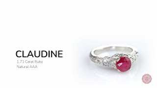 Vintage-inspired Ruby Engagement Ring - Claudine