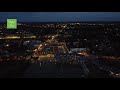 drone footage night flight above sylvan lake alberta canada