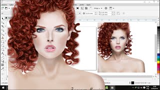 Corel Draw-como vetorizar uma foto, como fazer o cabelo cacheado (Final)- aula 74