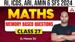 RI Math Questions 2024 | RI Amin Maths Memory Based Questions by Manas Sir #27