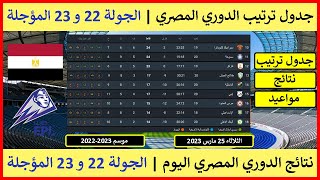 ترتيب الدوري المصري اليوم 2022/2023 | جدول ترتيب الدوري المصري | نتائج مباريات اليوم الدوري المصري
