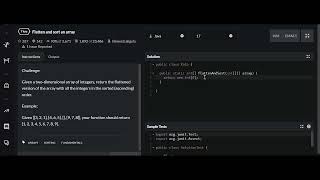 Flatten and sort an array - Codewars - 7 Kyu (JAVA)