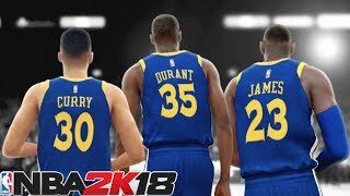 NBA2K18 LeBron James Traded to Warriors Simulation! Best Team in NBA History? 82-0?