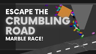 Escape the Crumbling Road - Survival Algodoo Marble Race