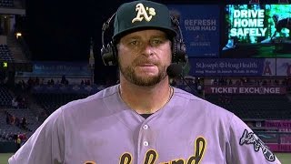 OAK@LAA: Vogt on his three-run homer and A's 6-3 win