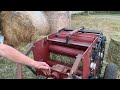 1. test diy mini round baler první test balíkovače