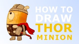 How to draw Thor minion from Avengers easy step by step video lesson for beginners