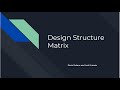 Student Power Lesson: Design Structure Matrix