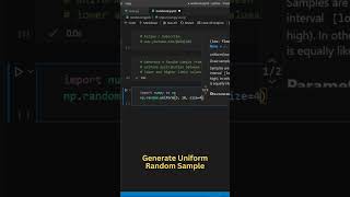 Generate Uniform Random Sample Using Numpy #numpy #code #python #programming