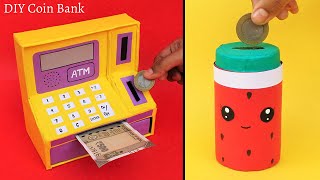 DIY 2 Coin Bank from Cardboards & Plastic Container/Best out of Waste/How to make Money Storage Box