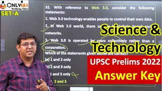 UPSC 2022 Prelims 2022 Answer Key | Science & Technology Complete Answer Key | UPSC 2022 Prelims