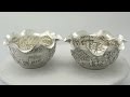 Pair of Indian Silver Bowls - Antique Circa 1890 - AC Silver (A6364)