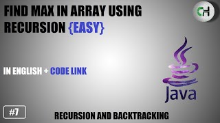 Max of array using recursion | find max using recursion java | find max in array using recursion